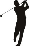 Golf Full Forward Swing Wall Sticker Sports And Hobbies Wall Art Decal , H = 50cm , W = 25cm