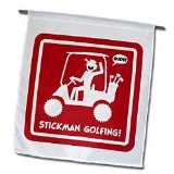 a red warning sign of screamnjimmy driving a golf cart, stickman golfing - 12 X 18 Inch Garden Flag