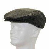 New ENGLISH SCALLY Casual Brown Herringbone Wool Ivy Cap Hat DRIVING Winter 7 1/2