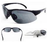 Bifocal Sun Reader Sunglasses 2.5 with Wraparund Half frames for Men and Women. Sport Bifocals are great for motorcycle riding, cycling, golf and driving. Free Microfiber Cleaning Case included. Fits Medium to Large Head Sizes. Fits Asian Faces.