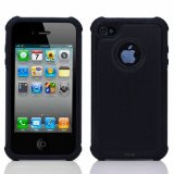 Cocoz® Black Hard Soft High Impact Armor Case Cover for Apple Iphone 4 / 4s At&t Verizon Sprint Dust Stylus-hot 00274