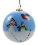 Christmas Ornament Glass Ball Snowmen Chipping