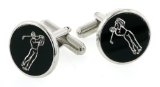 Driving Golfer Cufflinks with Presentation Box. Made in the USA