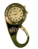 Clip on Watch Bag Pocket Watch W/compass & Back Light- Gun Metal
